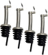 Southern Homewares Stainless Steel Free Flow Hinged Flip Top Pourer Wine Liquor Bottle Spout Stopper, Silver, 4-Pack