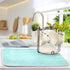 ALAZA Dish Drying Mats for Kitchen Counter Retro Teal Turquoise Blue Absorbent Microfiber Large Drying Pad Dish mats for Kitchen Countertops 18 x 24 Inch