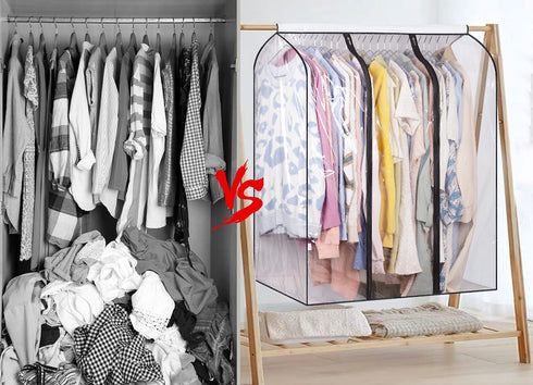 SLEEPING LAMB 40'' Clear Garment Bags for Closet Storage Bottom Enclosed Hanging Clothes Storage Bag Sealed Clothes Cover for Coats, Suits, Sweaters, Dresses
