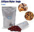 100pcs Mylar Resealable Bags for Food Storage with Stickers, Sealable Smell Proof Zip Pouch Bag, Edible Packaging with Double Side Aluminum Foil, 2.6quarts, 1.1quarts, 0.5quarts