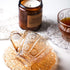 Vintage Glass Sun Flower Tea Cup, Glass Tea Cup and Saucer Set, Coffee Mug Cup-Embossed Glass, 7.2 oz (Amber)