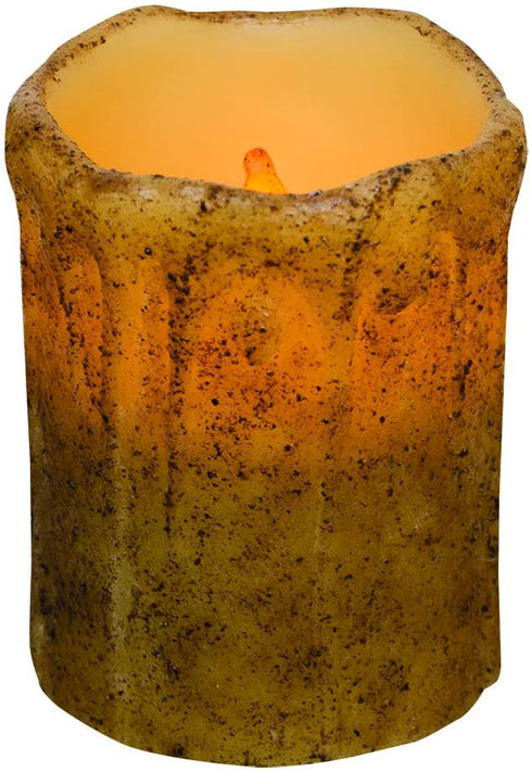 CWI Gifts Burnt Ivory Drip LED Timer Pillar Candle