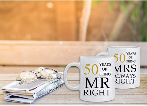 50th Wedding Anniversary for Couples, Golden 50th Anniversary for Parents, 50th Wedding Anniversary Coffee Mugs Grandparents Couples Mugs 50 Year Parents Anniversary Mug