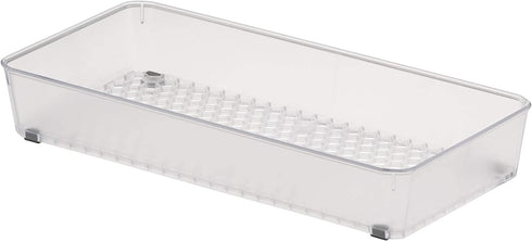 Spectrum Diversified Hexa 6" x 12" x 2" Buildup-Resistant Kitchen & Bathroom, Easy-to-Clean Kitchen Utensil Drawers, Desk Organizer Tray, 6 x 12, Clear Frost