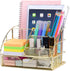 Upgraded Desk Organizer for Women, Cute Mesh Office Supplies Accessories Essentials Caddy with Drawer for Home & Office Desktop Organization & Decor, Gold