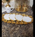 GMRS Home White Marble Handmade Coaster-Set of 4 (Round) with Gold Foiling