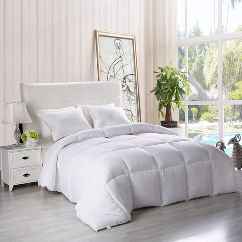 Utopia Bedding Down Alternative Comforter (Queen, White) - All Season Comforter - Plush Siliconized Fiberfill Duvet Insert - Box Stitched