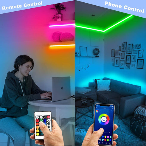 60ft Daybetter Smart Led Lights,5050 RGB Led Strip Lights Kits with Remote, App Control Timer Schedule Led Music Strip Lights(2 Rolls of 30ft)