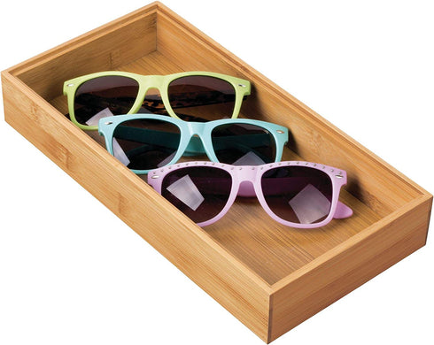 iDesign 41880 InterDesign Stackable Box-Bamboo, 6? x 12? x 2? Formbu Drawer Organizer - 6" x 12" x 2", 6" x 12"