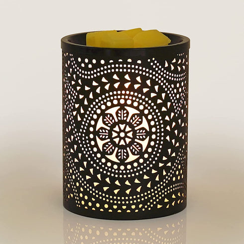 Bobolyn Electric Wax Melt Warmer Metal Wax Burner Wax Cube Melter Fragrance Warmer for Scented Wax & Essential Oil Burner (Lotus Carving)