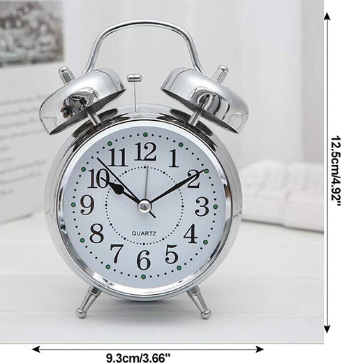 Sharp SPC800 Quartz Analog Twin Bell Alarm Clock (Silver)