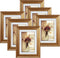 MEBRUDY 4x6 Picture Frames Set of 6, Display Pictures 4x6 with Mat or 5x7 Without Mat, Gold Photo Frames for Wall Mount or Table Top