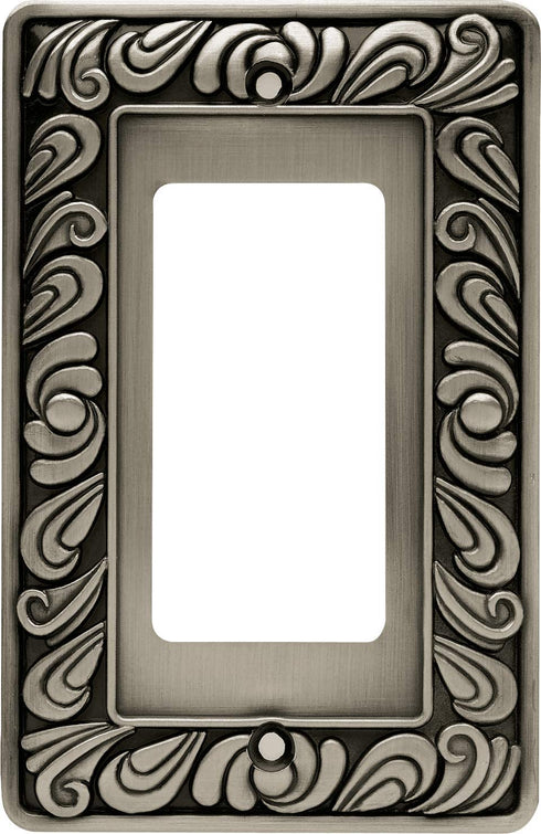 Franklin Brass 64046 Paisley Single Decorator Wall Plate / Switch Plate / Cover, Brushed Satin Pewter