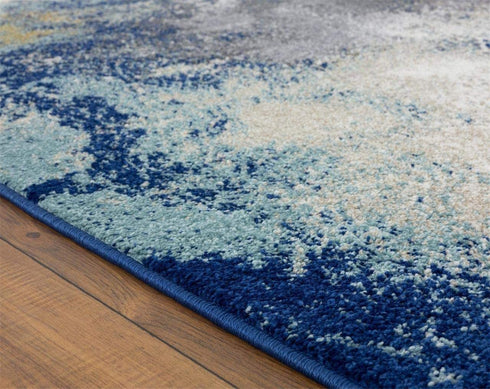 Luxe Weavers Rug Modern Area Rug - 8445 Abstract Print, Medium Pile, Blue / 2™ x 3™
