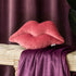Ashler 3D Lips Throw Pillows Smooth Soft Velvet Insert Included Cushion for Couch Bed Living Room, Pink, 20 X 11 inches