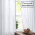 FMFUNCTEX Sheer White Curtains 45 Inch Length Linen Textured Light Filtering Semi Sheer Window Curtains for Small Window Laundry Room Bedroom Rod Pocket 2 pcs