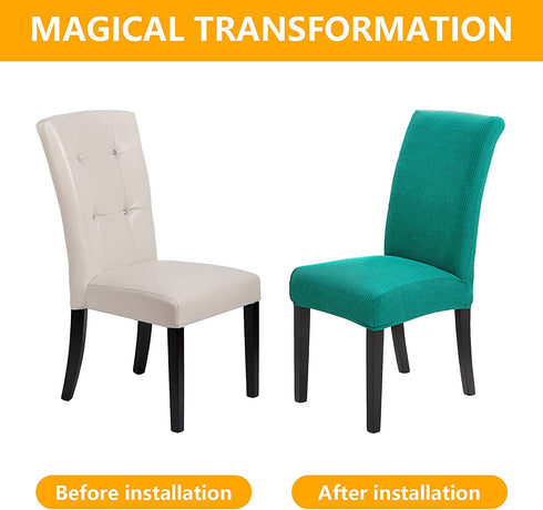 Hezuzo 6Pack or 2/4/8Pack Chair Covers for Dining Room, Stretch Removable Washable Dining Room Chair Covers Seat Protector, Dining Chair Slipcovers for Dining Room Hotel