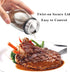 MONMART Salt and Pepper Shakers Salt Shaker Stainless Steel and Glass Set, 360° Rotating With Adjustable Pour Hole, 6-Piece Set