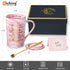 Best Friends, Friendship Gifts for Women Birthday Gifts for Women Birthday Gifts Ideas for Her, Friends Female, Besties, Sister, BFF Ceramic Marble Coffee Mug Gifts Box Printed Gold 14oz Pink