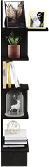Furinno Rossi Wall Mounted Shelves, 5-Tier Rectangle, Espresso/Black