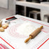 SiliQueen Silicone Pastry Baking Mat with Measurements Extra a Brush and a Dough Scraper - 31.5 x 23.6 Heat Resistant, BPA Free, Non-Stick Non-Slip Pastry Mat for Rolling Dough - Easy to Clean, Red