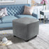 DUJUIKE Ottoman Covers Slipcover Square Ottoman Covers Protector for Footrest Foot Stool Furniture Stretch Comfortable Velvet with Elastic Bottom (Length & Width:13-18", Height:15-18", Light Grey)