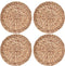 COYMOS Woven Placemats Round Set of 4, Natural Water Hyacinth Weave Placemat for Dining Table, Large Handmade Woven Placemats Heat Resistant Non-Slip 11.8 Inches(30cm)