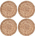 COYMOS Woven Placemats Round Set of 4, Natural Water Hyacinth Weave Placemat for Dining Table, Large Handmade Woven Placemats Heat Resistant Non-Slip 11.8 Inches(30cm)