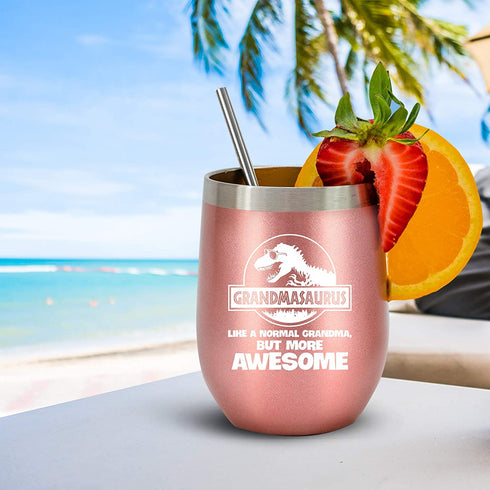Gifts For Grandma - Grandma Birthday Gifts - Mothers Day Gifts For Grandma, Grandmother, First Time Grandma, Mimi, Grammy From Grandchildren, Granddaughter, Grandson, Grandkids - 12 Oz Wine Tumbler