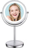 Lighted Makeup Mirror, 7X Magnifying Mirror with Touch Screen Adjustable LED Light, 7 Inch Mirror with Lights Double Sided 360 Degree Rotation