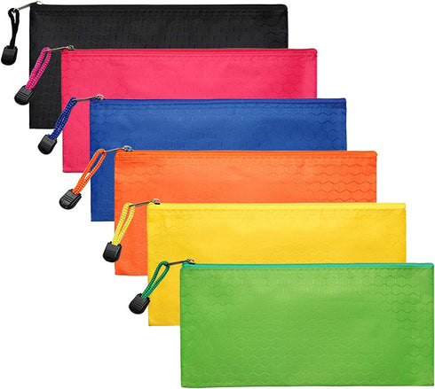LABUK Pencil Pouch 6 Pack Pencil Bags Small Zipper Pouches Bulk Waterproof Pencil Case for School Office Supplies Travel Cosmetics Accessories Stationery 6 Color