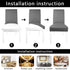 Dining Room Chair Slipcovers Stretch Spandex Chair Covers for Dining Kitchen Set of 6 (Light Grey, 6 Pack)
