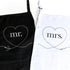 Dossini Wedding Mr & Mrs Apron Set - Aprons Gift Set with His and Hers Aprons - Fun Engagement Couples Aprons & Cute Wedding Gifts