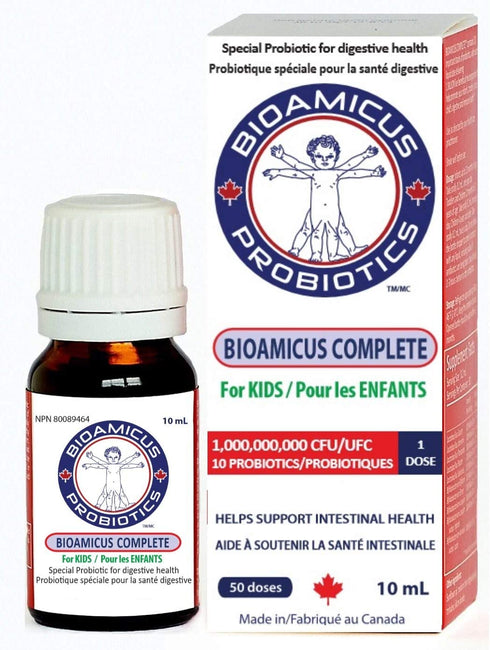 BIOAMICUS Complete Probiotic Drops for Infants & Toddlers. 10 Strains per dose.