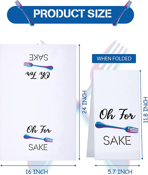 4 Pieces Funny Kitchen Towels Dish Towels with Funny Saying Cute Decorative Dishcloths Sets Fun Dish Towels for Housewarming Present Home Kitchen Tools, 16 x 24 Inch