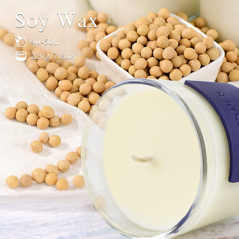 Lavender Candle, Scented Candles for Home 7.8oz 50 Hours Burn, Soy Wax Organic Candle Aromatherapy Candle Jar Candles for Birthday, Candles Gifts for Women, Relaxation & Stress Relief