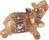 Gold Elephant Resin Statue, Facing Upwards Elephant Figurine with Trunk Up Collectible Sculpture Decoration for Lucky Feng Shui Wealth Home Decor Good Luck, 3.54inch