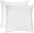 PHF 100% Cotton Jacquard Euro Sham, 26" x 26", Set of 2, Home Decorative Euro Throw Pillow Covers for Couch Sofa Bed, No Filling, White