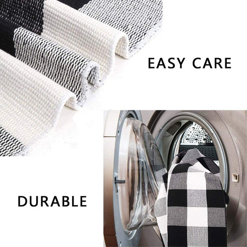 Welcome Doormat, Hello Mat Outdoor Rug + Buffalo Plaid Layered Rug, Entryway Indoor Outdoors Mats Hello Brown¦