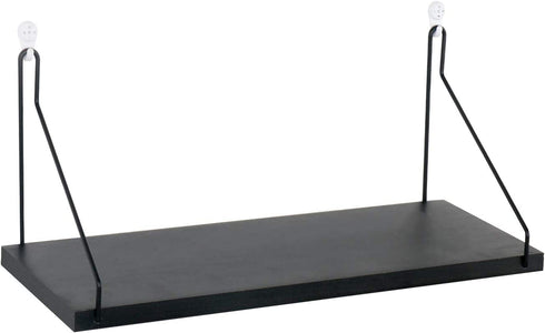 Floating Shelves Decorative Shelves Wooden Wall Mounted Shelf for Bedroom Living Room Kitchen and Office (Black,15.8 in)
