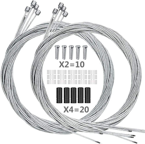 Hapleby 10PCS Premium Bike Shift Cable, Professional Bicycle Shift Wire Kit for Mountain and Road Bicycle, for Free 5 O-Rings, 10 End Ferrules and 20 End Caps
