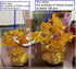 Feng Shui Decor Plants Flowers Artificial Trees Yellow Crytal Citrine Money Tree with Chinese Dragon Flowerpot About 7.1 Inches with Rotating Sandalwood Base Chinese Copper Coin String Decoration
