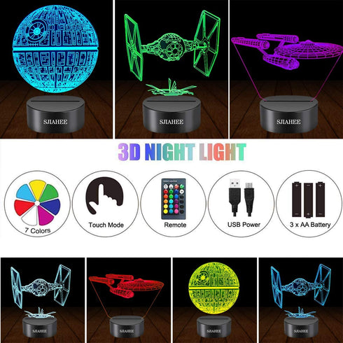 3D Star Wars Lamp - Star Wars Gifts - Star Wars Light - Star Wars Lamp& Perfect Gifts for Kids and Star Wars Fans