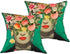 gircat 2 pcs Oil Painting Frida Kahlo Self-Portrait Cotton Linen Throw Pillow Case Car,Cushion Couch,Sofa,Bed Cover 18"x18",Pattern 1 (4)