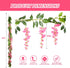 4 Pieces 26 Feet in Total Artificial Wisteria Garland Silk Wisteria Vine Artificial Wisteria Vine Fake Wisteria Garland Hanging Arch Flower for Wedding Home Garden Party Outdoor Decor (Pink)