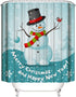 ShineSnow Snowman Merry Christmas Happy New Year Cute Bird Winter Snowflake Shower Curtain Set 72 x 72 Inches, Home Decor Bathroom Accessories Waterproof Polyester Fabric Curtains