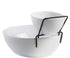 Gibson Home Gracious Dining Dinnerware, 3pc Chip & Dip Set with Metal Rack, White