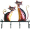 Wall Mounted Key Holder Iron Cat Wall Hanger Hook Decor 4 Hooks for Coats Bags Wall Mount Clothes Holder Decorative Gift