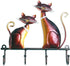 Wall Mounted Key Holder Iron Cat Wall Hanger Hook Decor 4 Hooks for Coats Bags Wall Mount Clothes Holder Decorative Gift