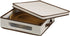 Household Essentials Natural 537 Vision Storage Box with Lid and Handles | Charger Plates and Platters Canvas with Brown Trim
